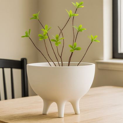 Vaso Tripé Cerâmica Minimalista