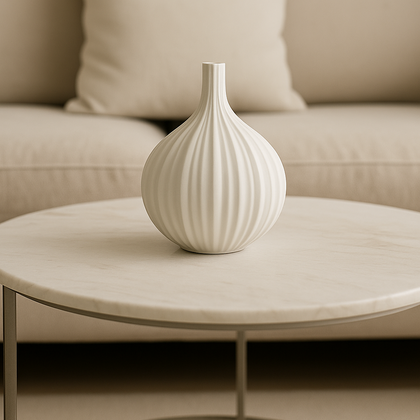 Vaso Cerâmica Escultural Branco Minimalista