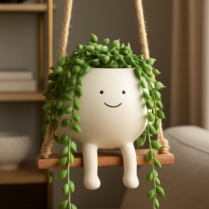 Vaso Resina Happy Roots Pendente Criativo