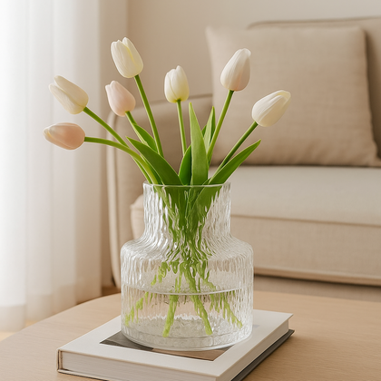 Vaso Vidro Texturizado Glass Wave Transparente